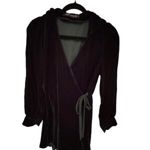Zara Hunter green  Velvet Wrap dress